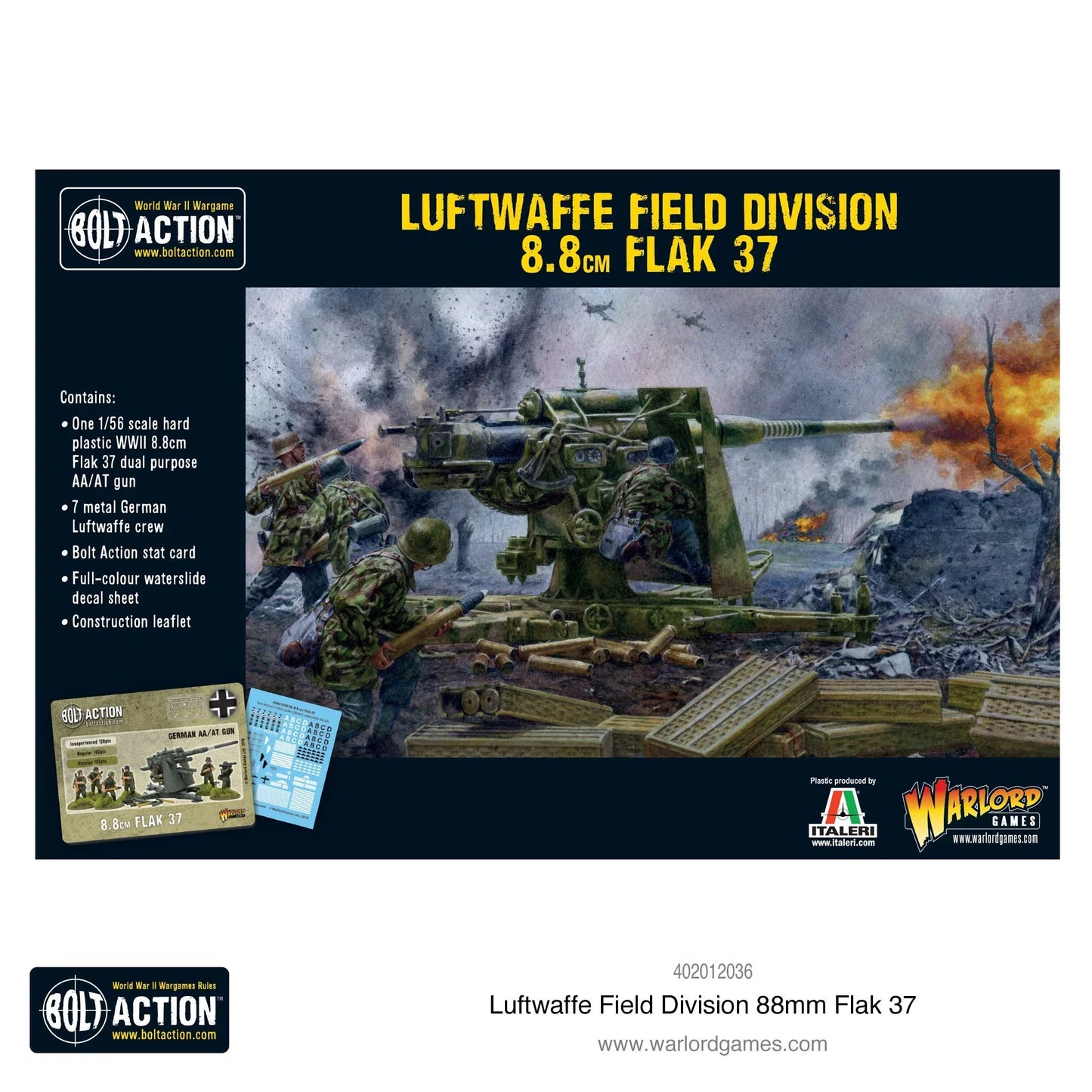 Bolt Action - Luftwaffe Field Division 8.8cm Flak 37 Anti-Tank Gun (Plastic)