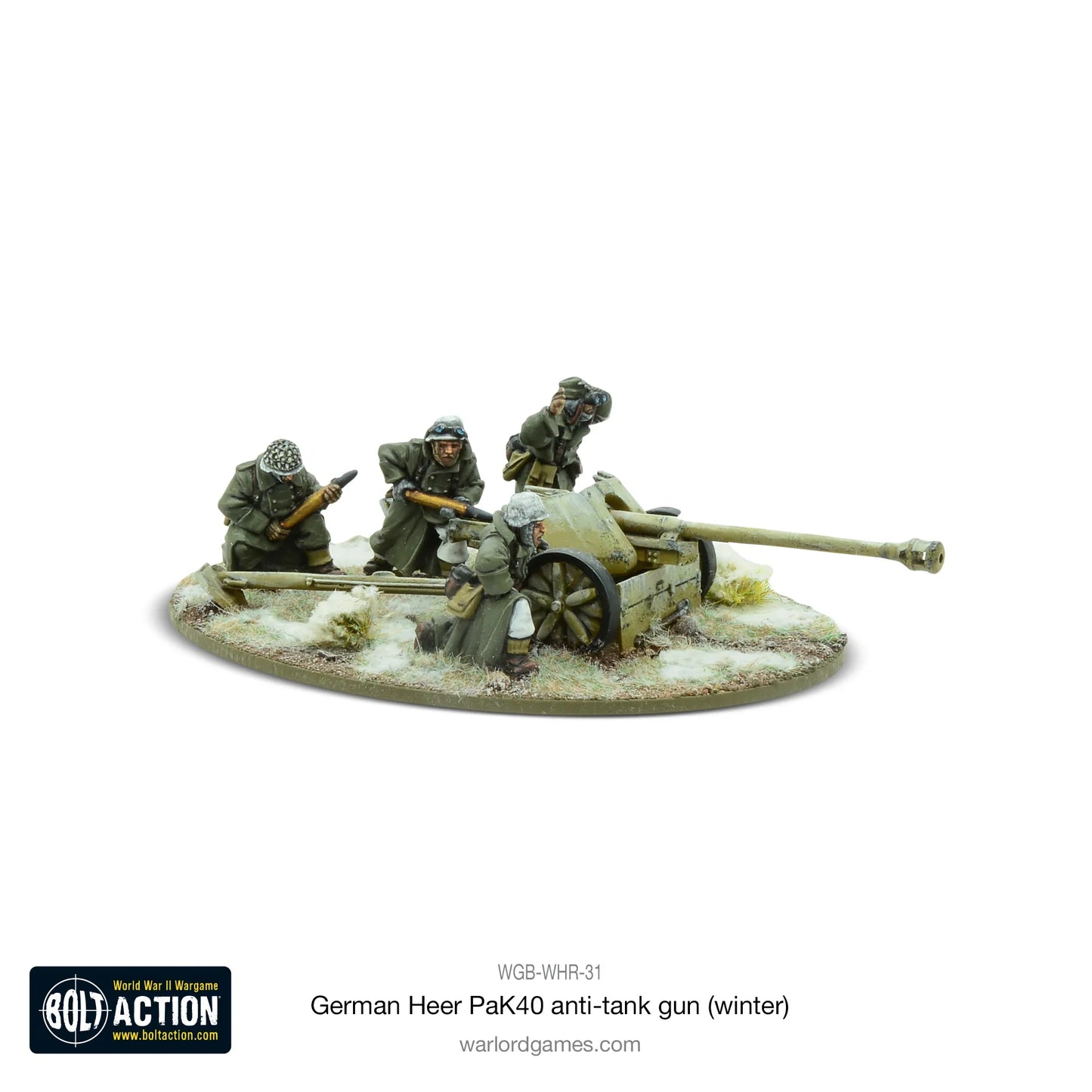 Bolt Action - German Heer (Winter) 75mm Pak 40 Anti-Tank Gun
