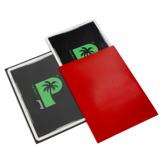 Palms Off Gaming Blackout Deck Sleeves - Standard Size - Red - 100pc