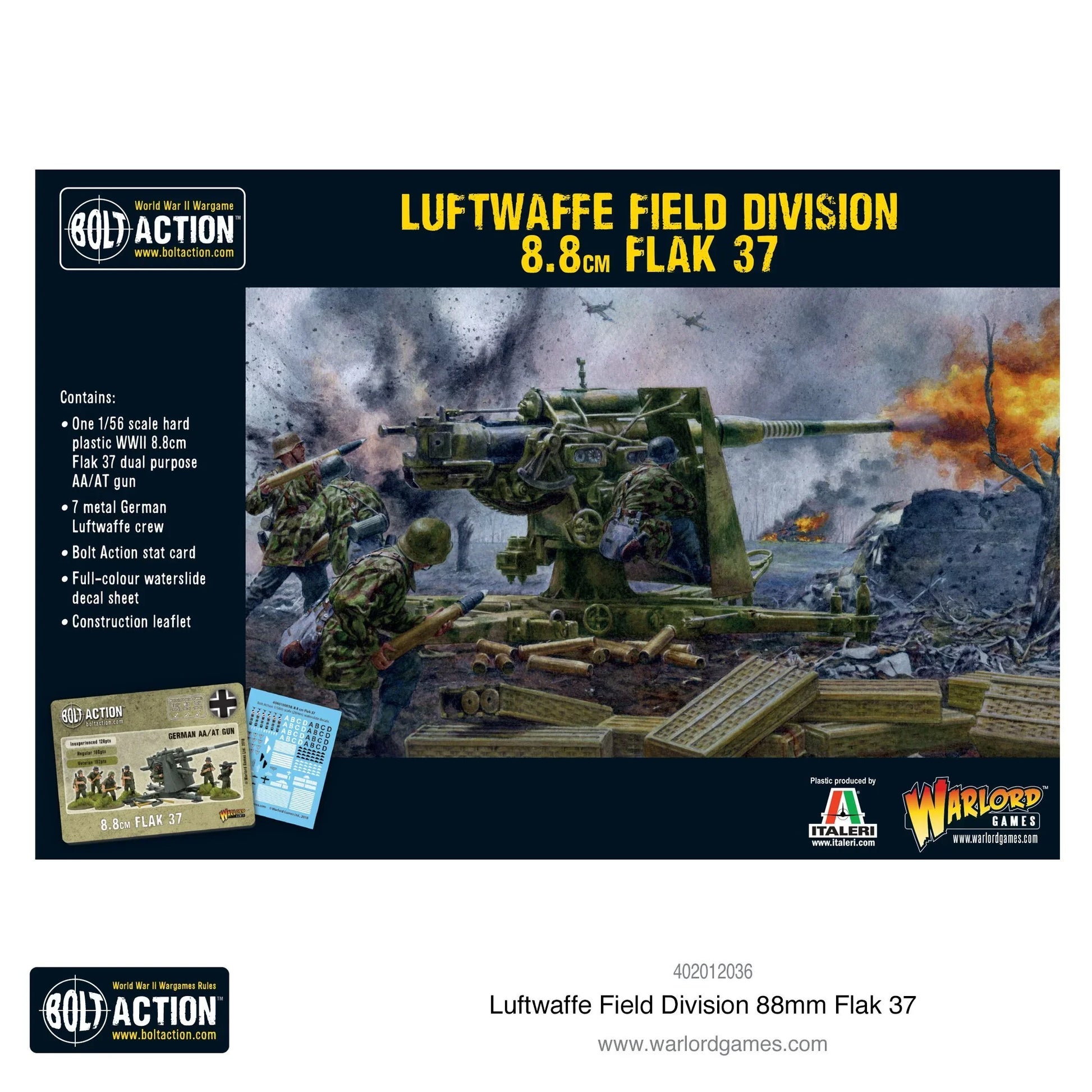 Bolt Action - Luftwaffe Field Division 8.8cm Flak 37 Anti-Tank Gun (Plastic)
