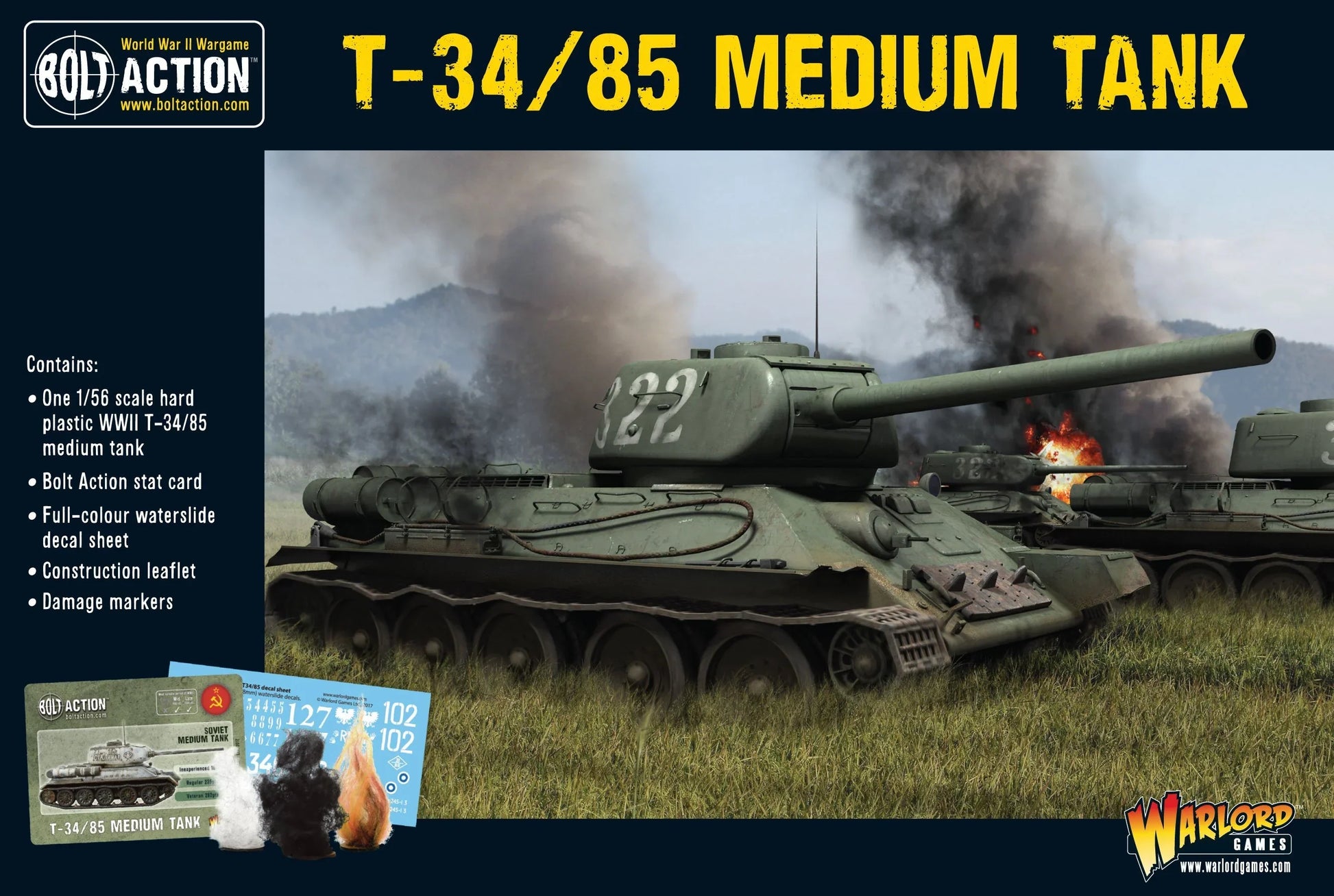 Bolt Action - T34/85 Soviet Medium Tank (Plastic)
