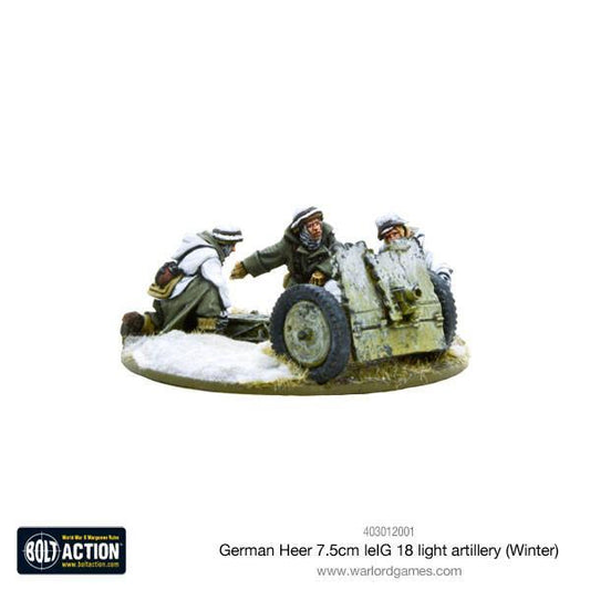 Bolt Action - German Heer (Winter) 75mm leIG 18 Light Artillery